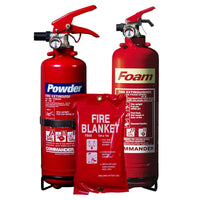 1Kg Powder Fire Extinguisher + 1 Litre Foam Fire Extinguisher + 1m x 1m Fire Blanket