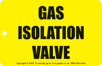 Gas Isolation Valve Tag