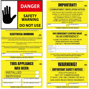 Gas Safe Labels Value Pack