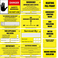 Gas Safe Labels & Tags Value Pack