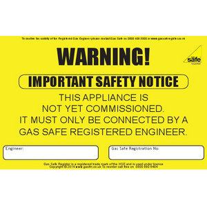 Uncommissioned Appliance Labels