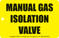 Manual Gas Isolation Valve Tag