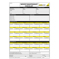 Service/Maintenance Checklist Pad