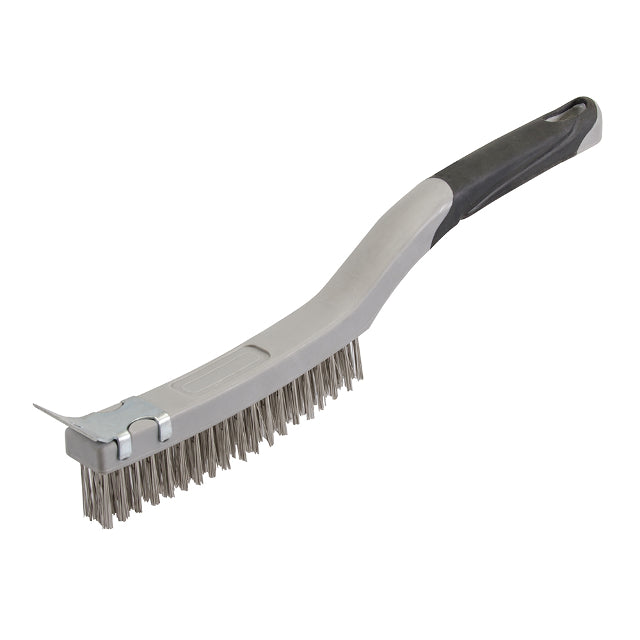 Stainless Steel Wire Brush with Scraper