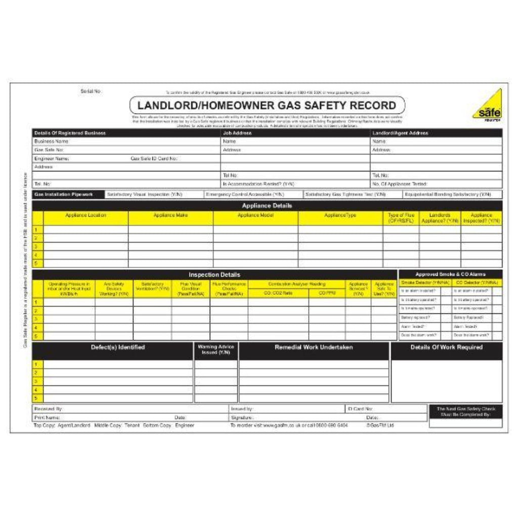 Housing Association Landlord/Homeowner Gas Safety Record