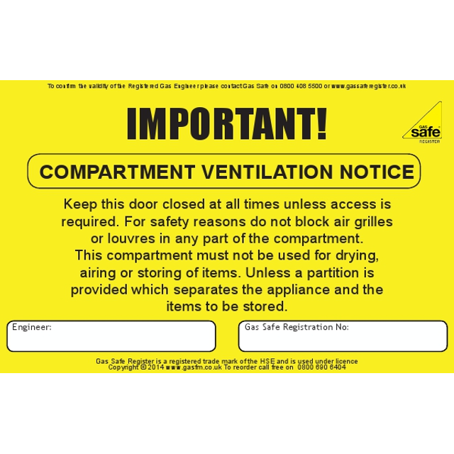 Compartment Ventilation Labels